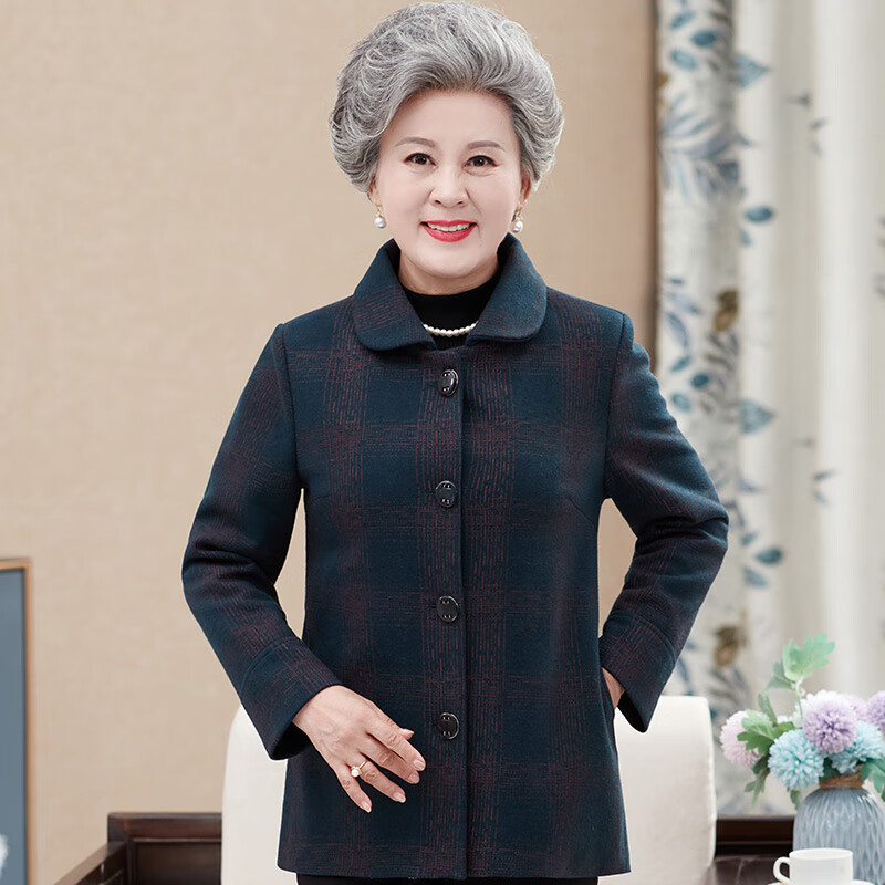 东品良衣早春老人外套60-70岁女春秋加肥加大老奶奶穿中老年人秋冬