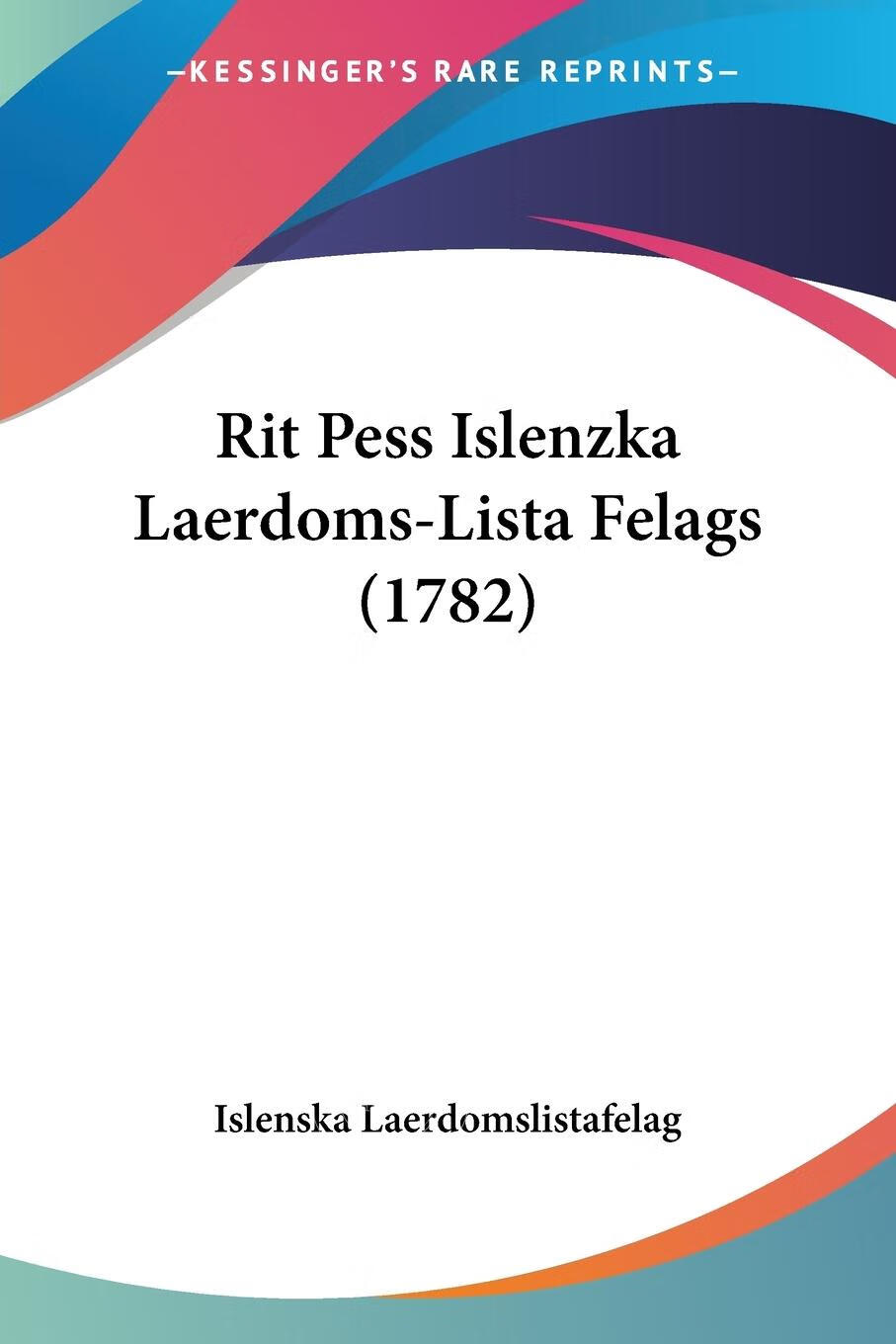 【2周达】【预售 按需印刷】rit pess islenzka laerdoms-lista fe