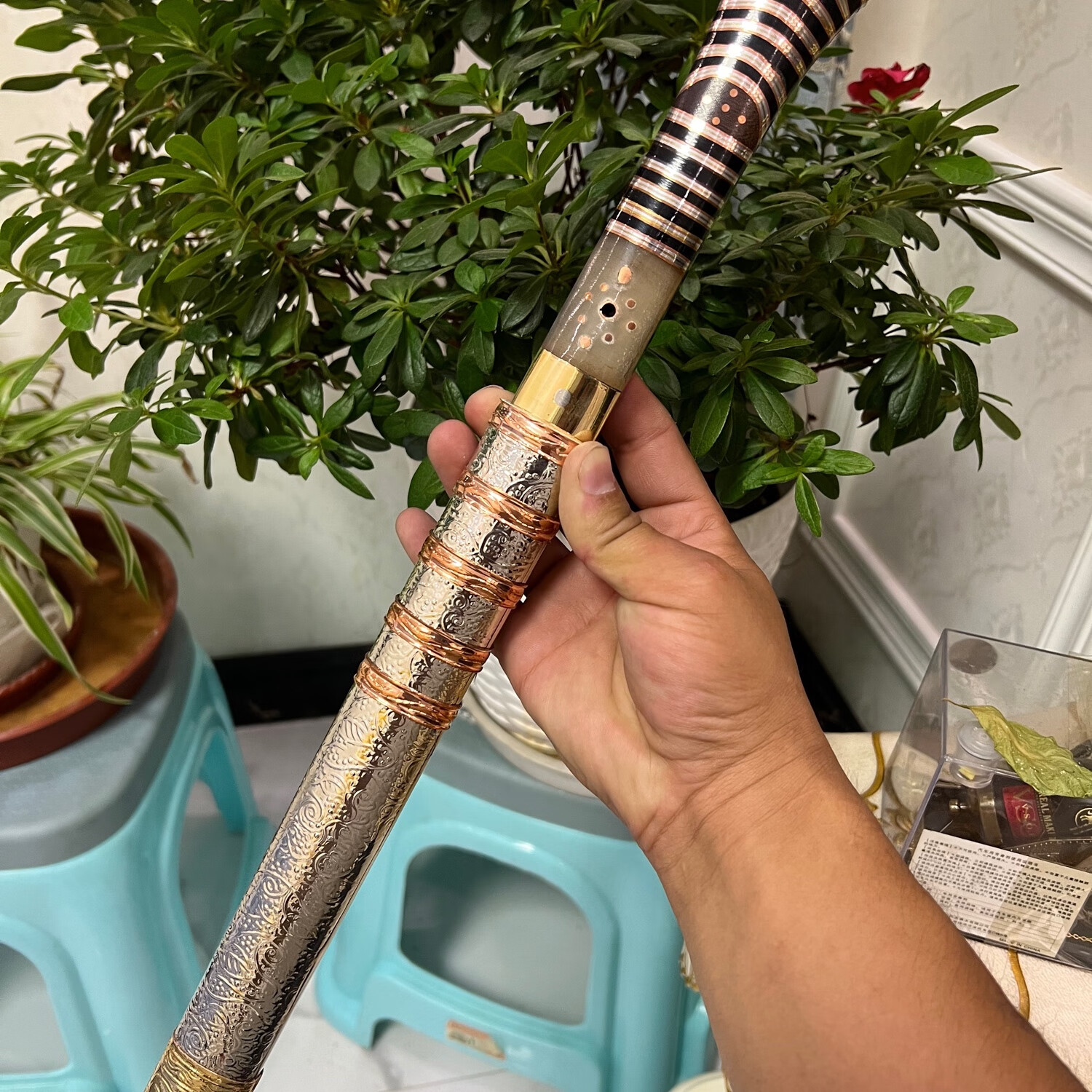 大河家满把串接牦牛角夹钢锻打工艺刀身刀柄一体式老艺匠操刀