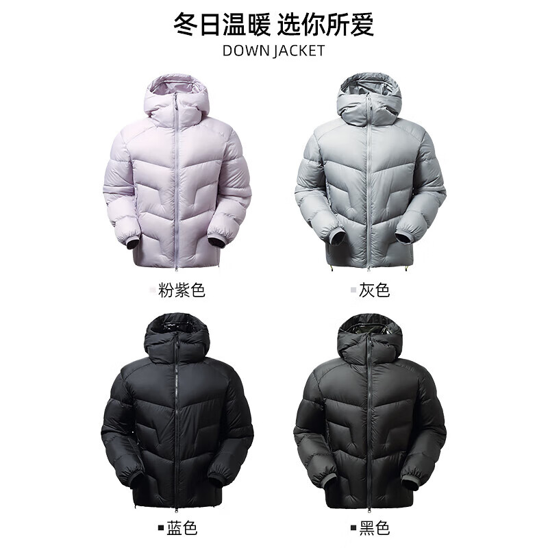 【鹦鹉梨严选】超轻高充绒防寒羽绒服男款保暖男士连帽防风外套 粉紫色 S 【90-110斤】