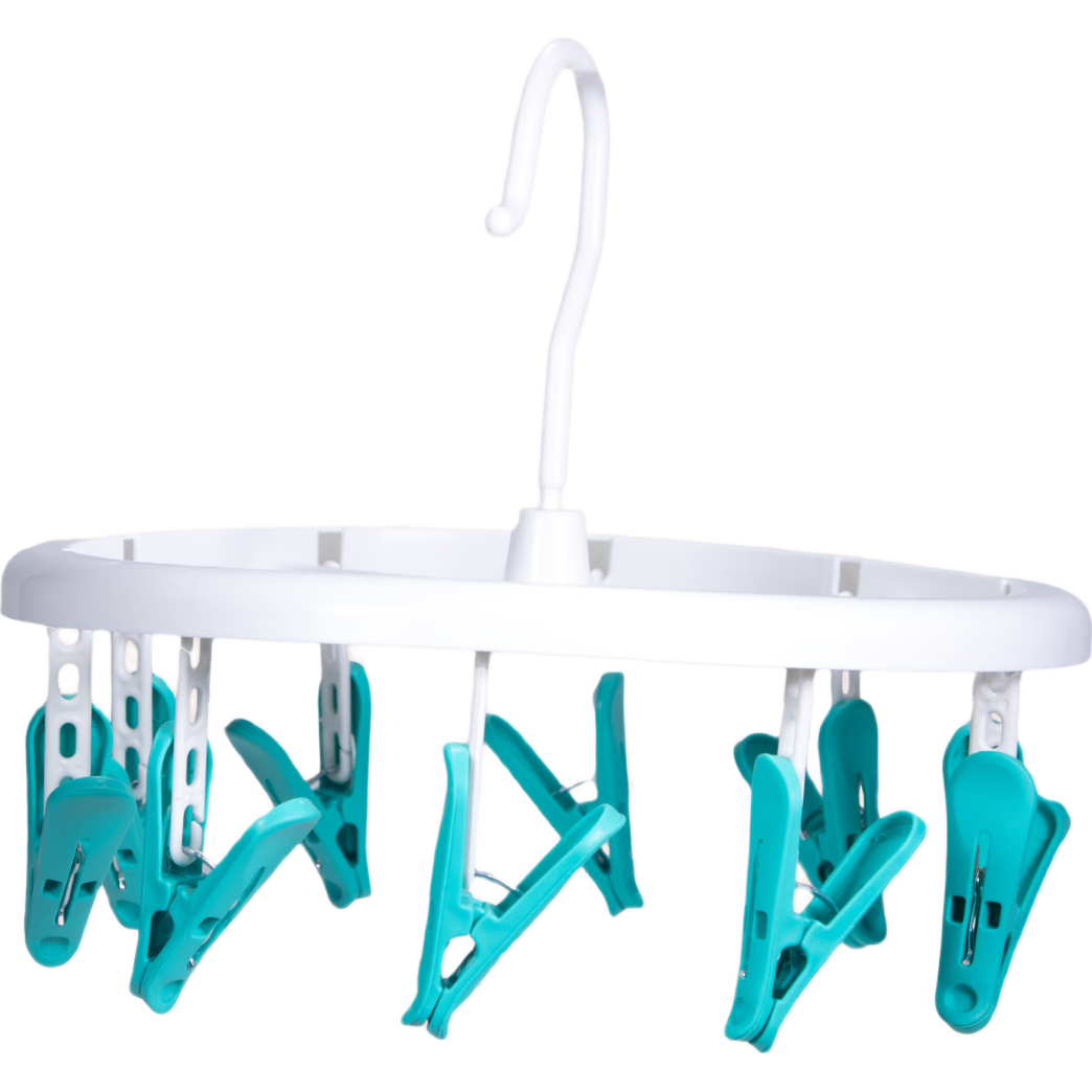 京东物流 多夹子晾衣架家用夹袜子宿舍阳台防风挂晒架新生儿衣服 颜色随机- 1个