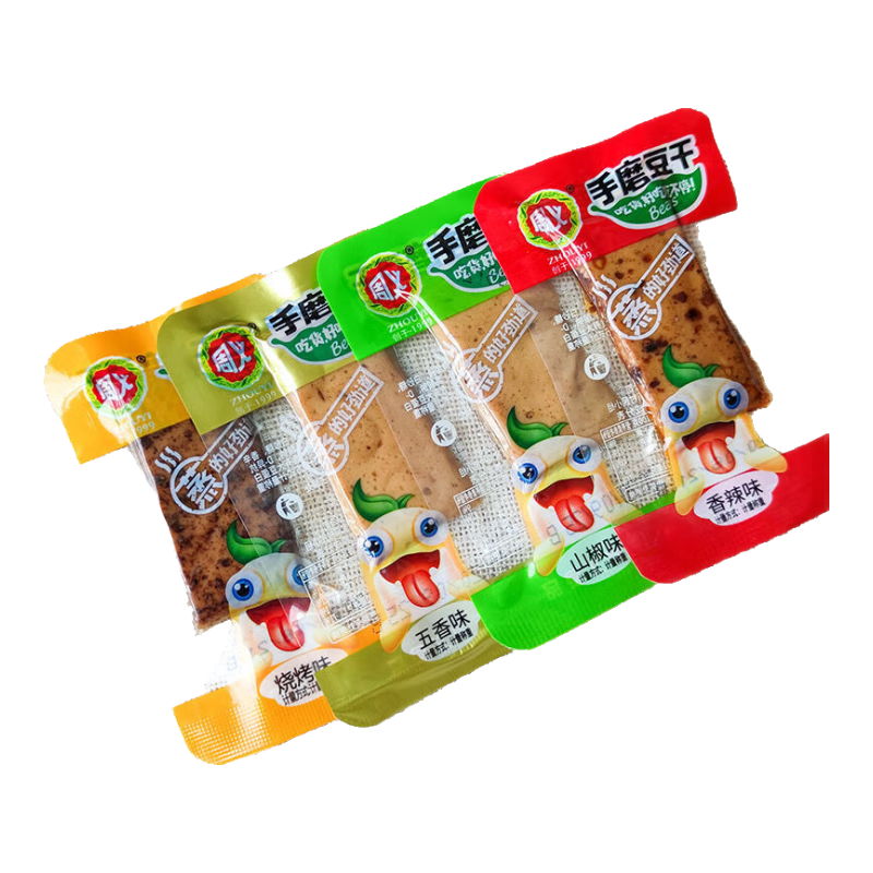 周義手磨豆干重慶豆腐干休閑零食小包裝散裝網(wǎng)紅小吃 香辣味40包