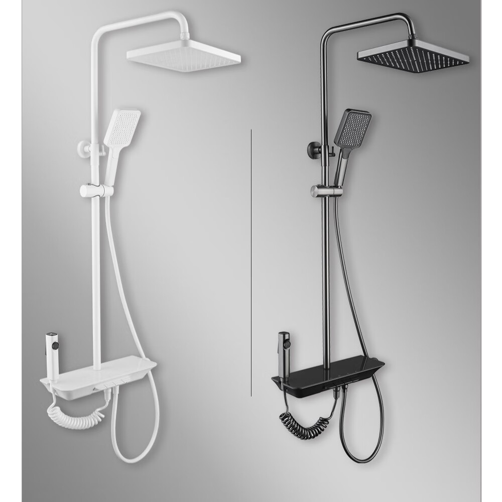 金牌卫浴gold金牌卫浴枪灰花洒陶瓷阀芯淋浴带喷枪家用空气增压花洒