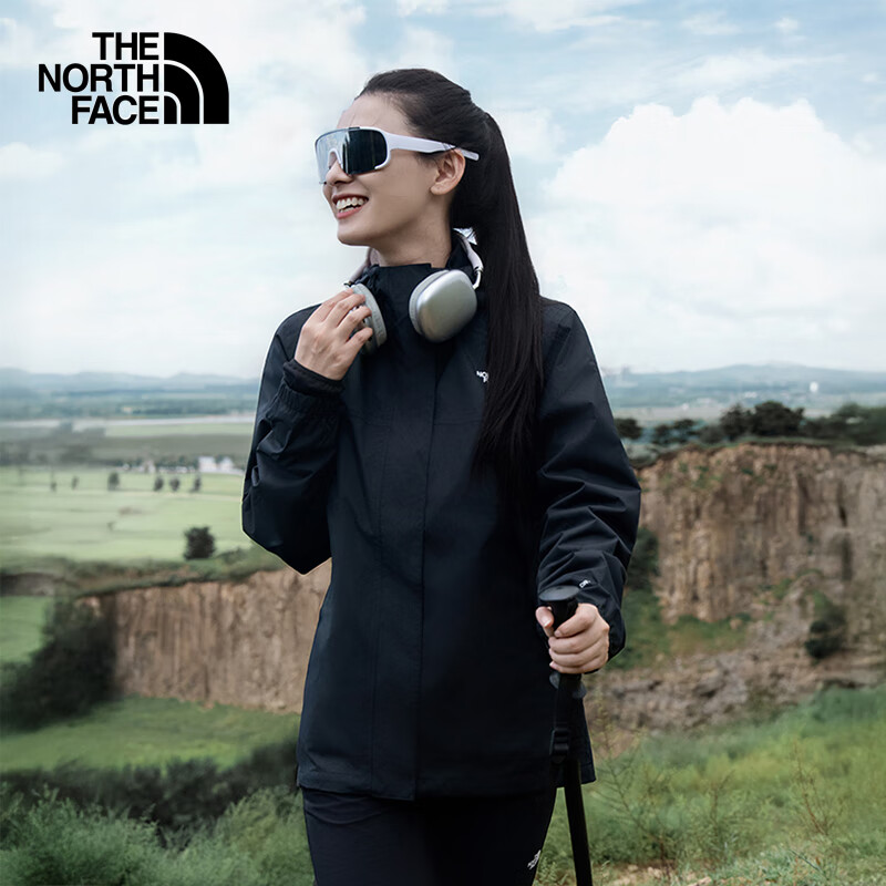 北面（The North Face）三合一冲锋衣女抓绒内胆防风防水吸湿排汗防勾丝25秋冬上新|8HM5 4H0/宇宙黑 L/165