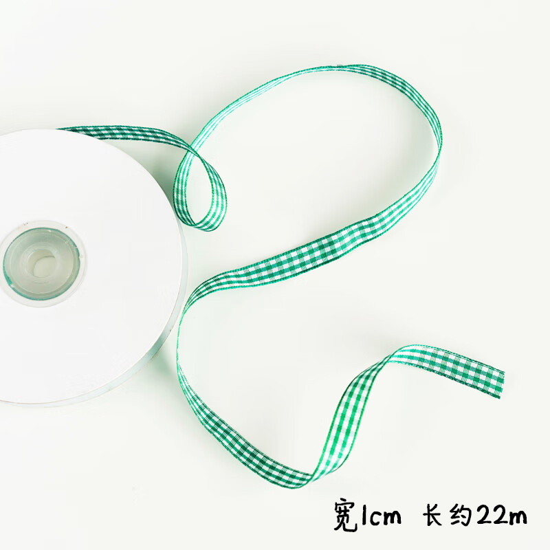 太妃牛轧糖曲奇饼干礼物盒包装diy装饰配件 绿色格纹 约22m 请看图片