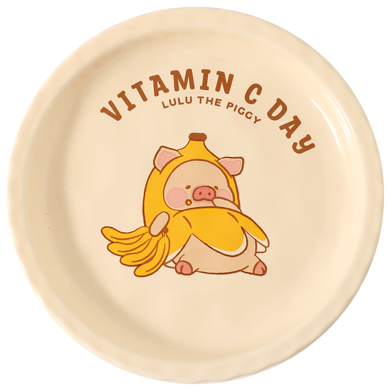 川島屋（KAWASIMAYA）&LuLu豬聯(lián)名 陶瓷盤碟家用新款精致小盤子碟子 6英寸薪水翻番