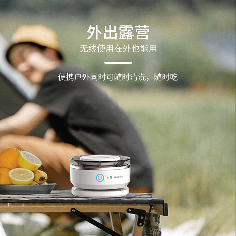 冰尊(BENSHION)果蔬清洗机家用无线旋转洗菜机除菌99%食材净化机果蔬解毒机净化器 机器标配
