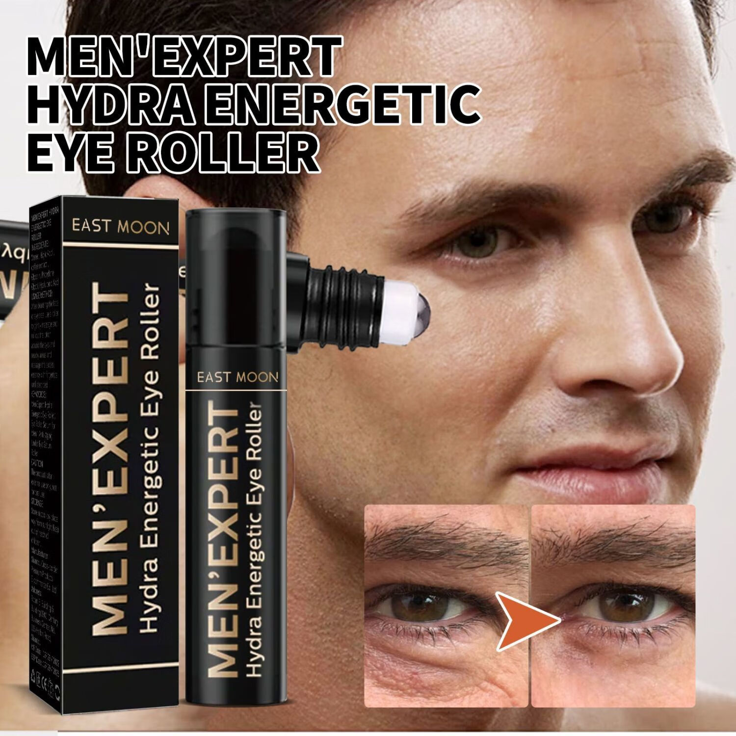 east moon 男士水润活力眼部滚轮 紧致提拉淡化细纹黑眼圈眼袋 10ml