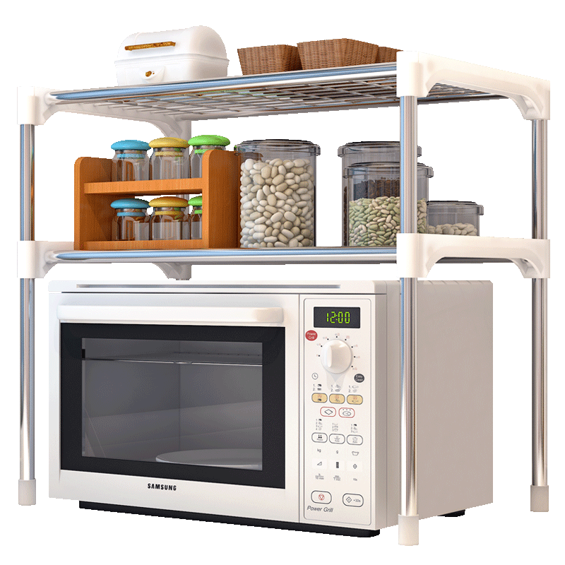 索尔诺维洛家 置物架微波炉家用层架多层厨房浴室客厅台面搁物架瓶罐家杂货架办公室收纳架储物架多款样式 置物架z002白色