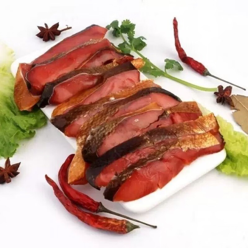 食怀俄罗斯风味熏鱼大马哈鱼片鱼干下酒菜开袋即食200克食品袋装 200克马哈鱼片  5袋