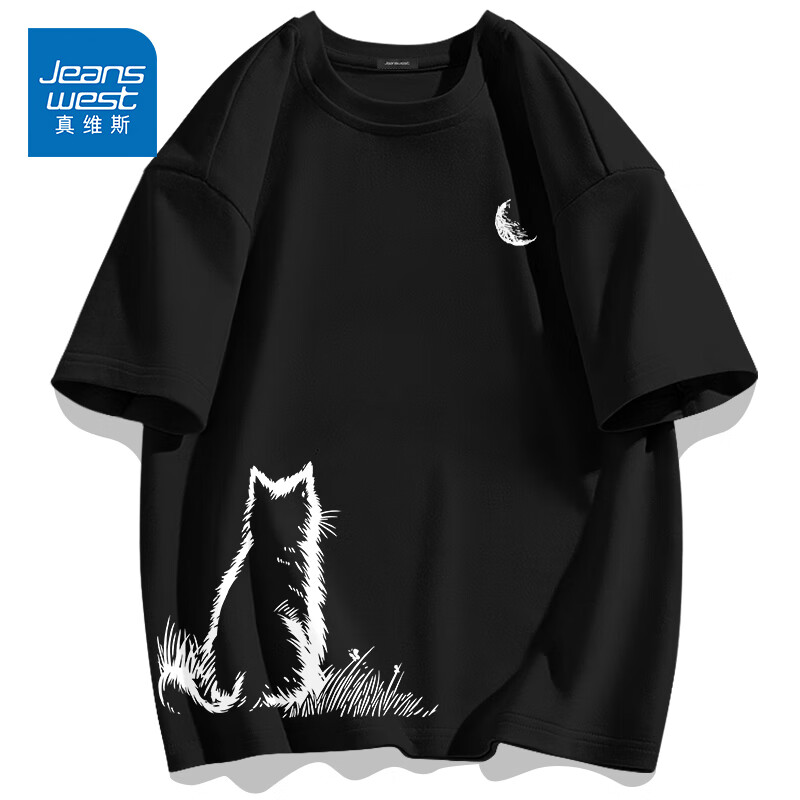 ���ڲ�������ά˹��Jeanswest���߼���300g�ذ�����t���ļ���Ů���ư���oversize��ʽ��������� ��ɫ(����è�ر�_���±�) L (175) (����130-150��) 50.8Ԫ