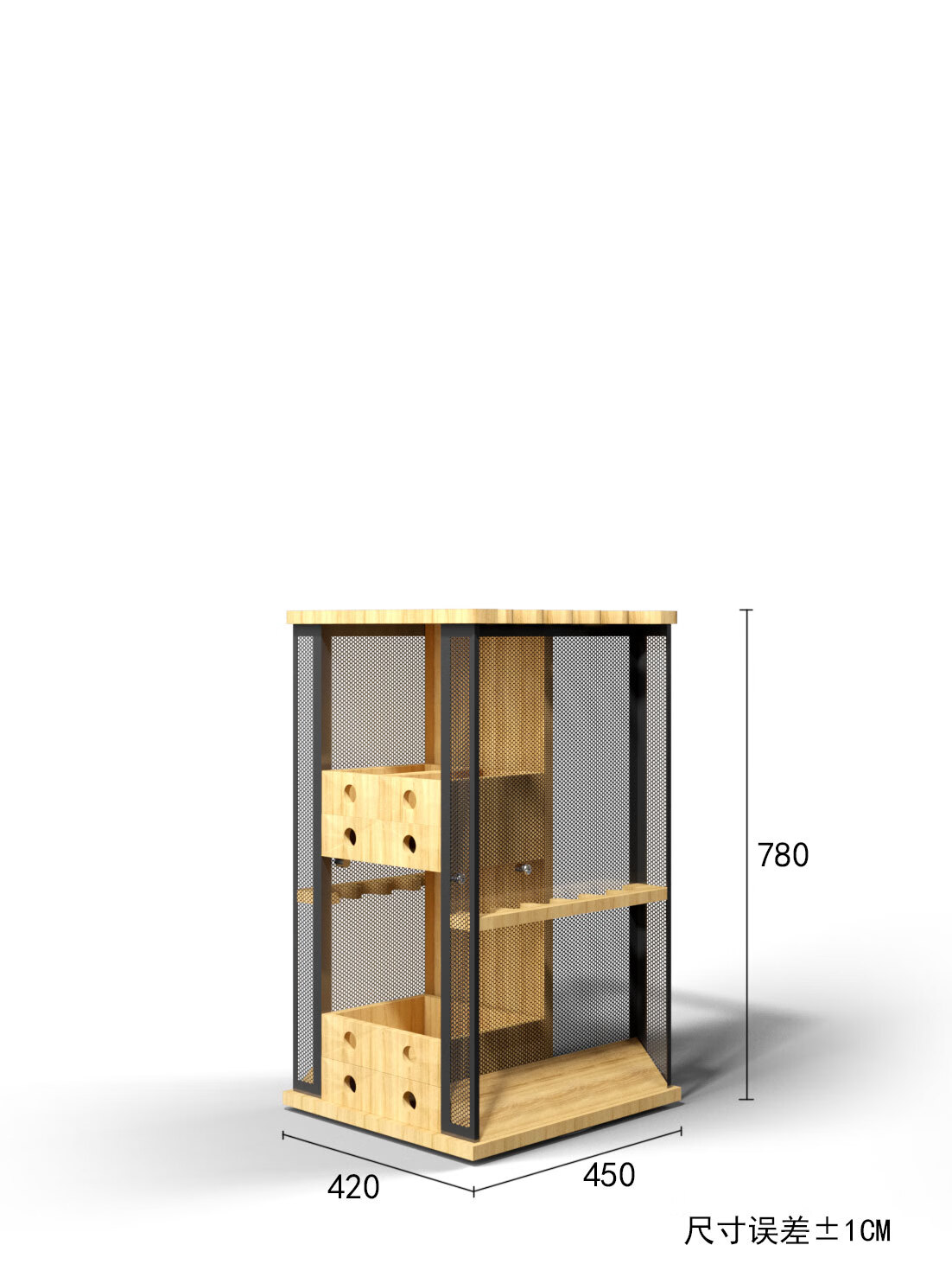 iema实木渔具柜收纳组合展示架多功能路亚竿架海钓鱼竿展柜家用 小号