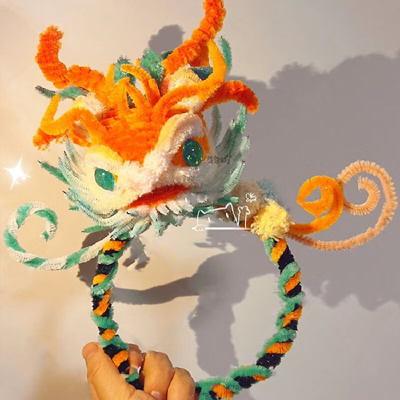 龙角发箍发饰儿童春节装饰龙年扭扭棒创意手工diy材料包龙头老大 龙