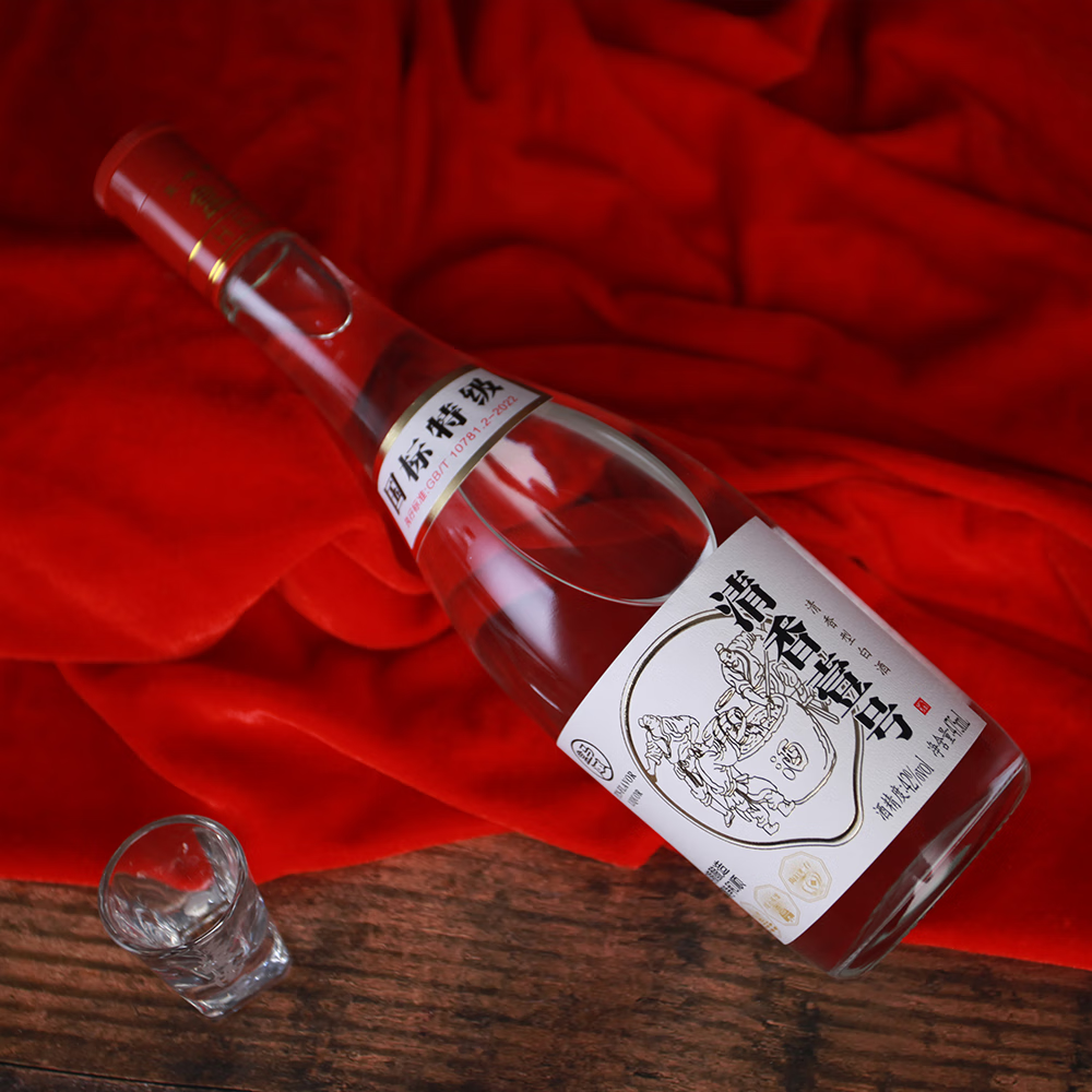 盒马 清香壹号白酒 53度 42度 475ml*6瓶 纯粮食白酒 黄盖红盖款送礼 42%vol 475mL 6瓶 整箱装