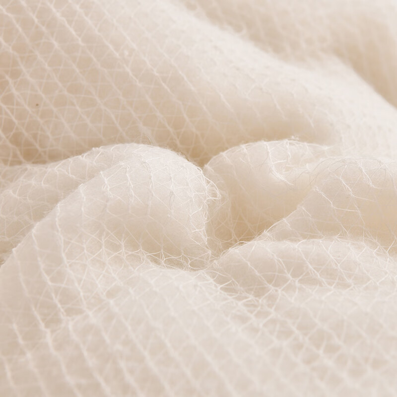 软贝新疆棉花被手工包边棉胎被子被芯鱼鳞网棉絮可盖可垫宿舍保暖棉絮 米白色（约5斤） 200cm*230cm单被芯
