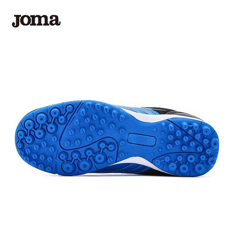 JOMA儿童足球鞋TF碎钉青少年学生中大小童专业比赛人草场地足球训练鞋 系带款_蓝黑 中大童 36