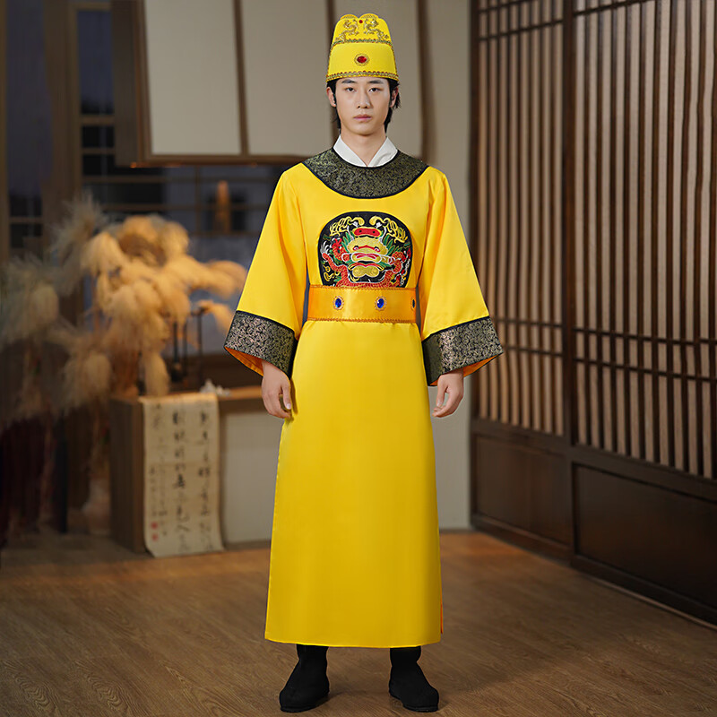 抒融龙袍明朝皇帝服装男皇上古装明制汉服官服黄袍中国风王爷演出服饰
