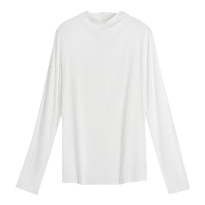 ubras【升级小奶皮肌底衣】修身打底女装保暖打底衫亲肤显瘦上衣 小立领-纯白色 L