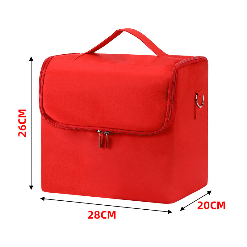 納詩(shī)蓮（NiceLand）大號大容量多層專(zhuān)業(yè)化妝包手提美甲紋繡彩妝工 紅色