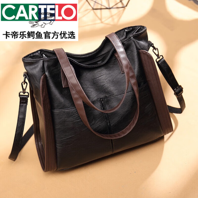 卡帝乐鳄鱼(cartelo)上班通勤手提包大容量包包女ins商务女包文件女士