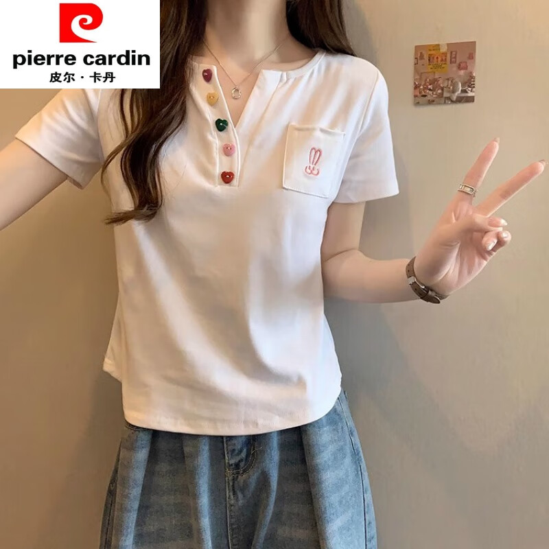 遮肉新中式女装大尺码夏季女款v领 白色 822【优质版】夏季女款上衣 m