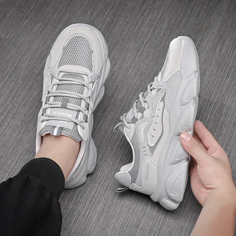 回力男鞋休闲鞋厚底工装鞋透气软底跑步运动鞋 WXY(S)-4260Z 灰色 43