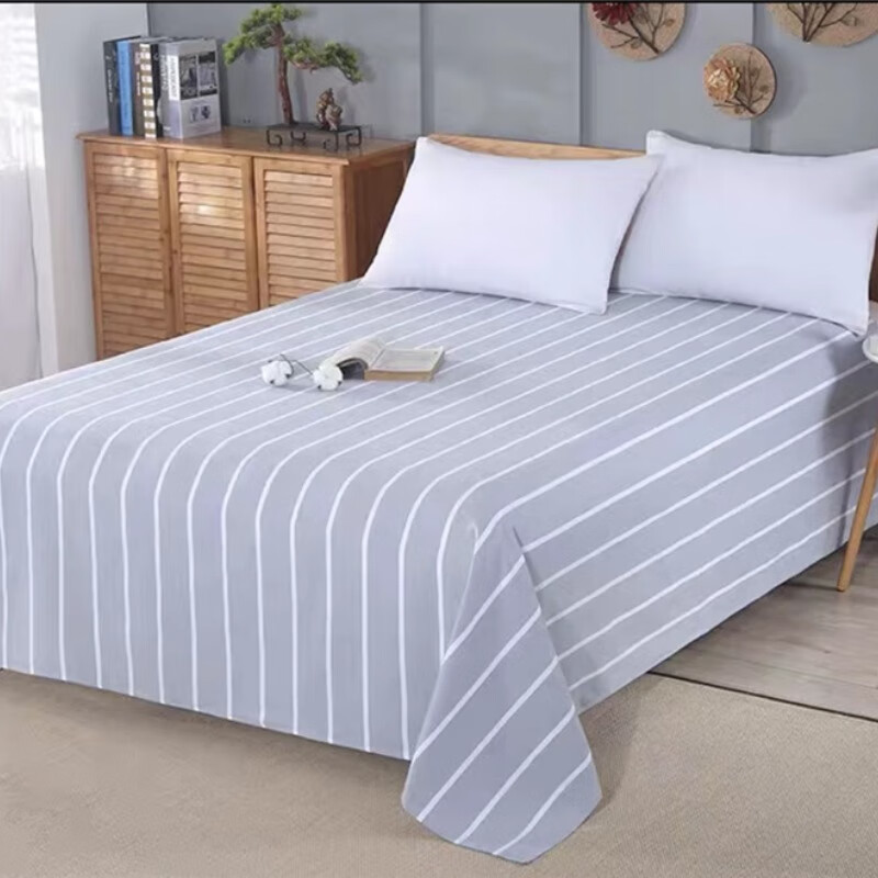 罗盛凯丽老粗布格子床单 灰白条 200*230