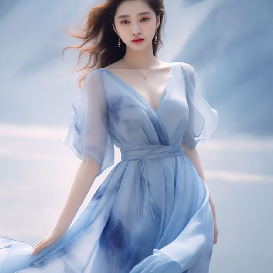 eco广州十三行连衣裙新款2024夏季女装法式独特绝美高端欧货洋气超仙