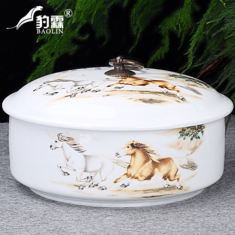 豹霖茶洗缸大号特大水盂功夫笔洗茶具盆配件大全陶瓷器精品家用品中式 茶洗大号-带盖-马道成功