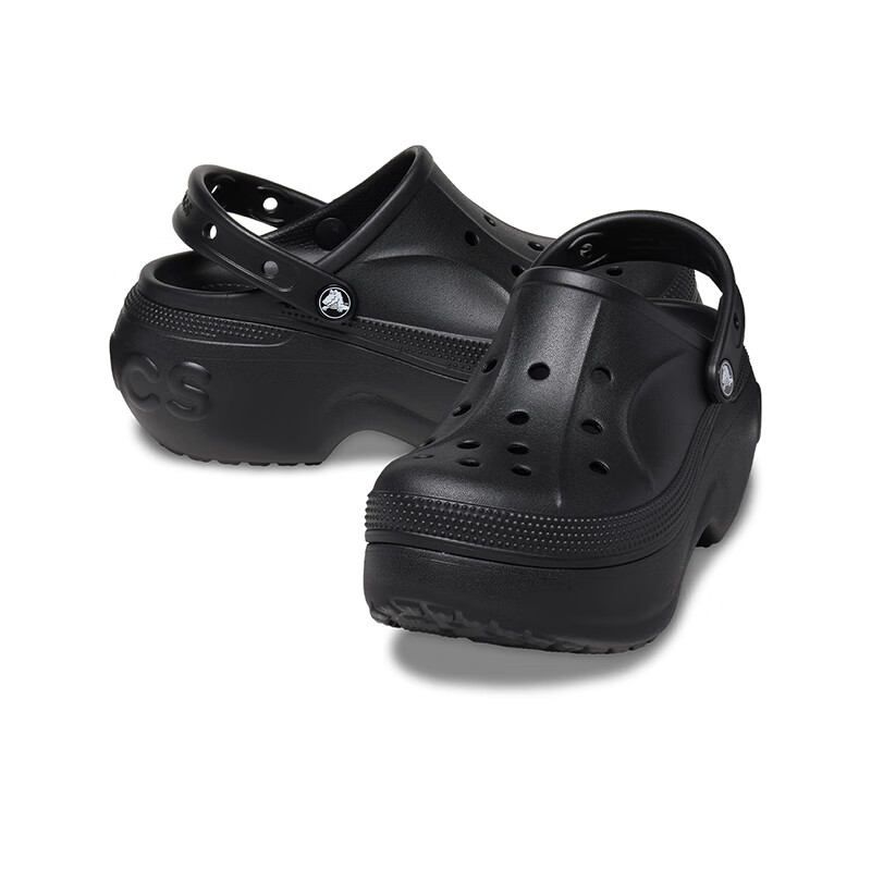 卡骆驰（CROCS）贝拉洞洞鞋沙滩鞋包头女鞋厚底拖鞋|210062 黑色-001(含智必星） 37 (230mm) 38