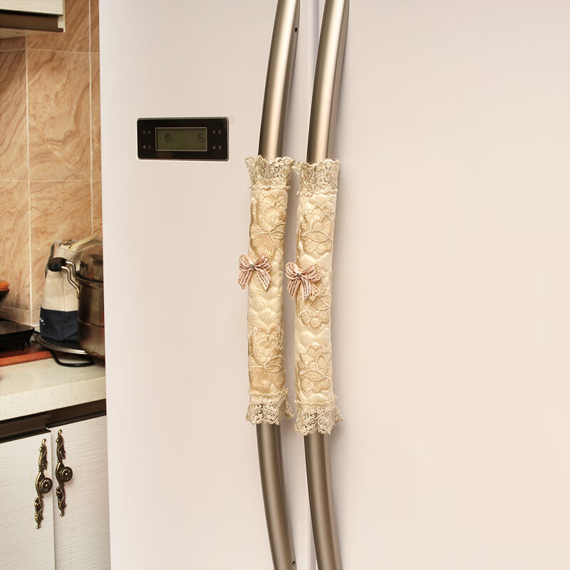 漂傲 双开门冰箱拉手保护套 冰箱门把手套布艺蕾丝欧式双开对开门条形