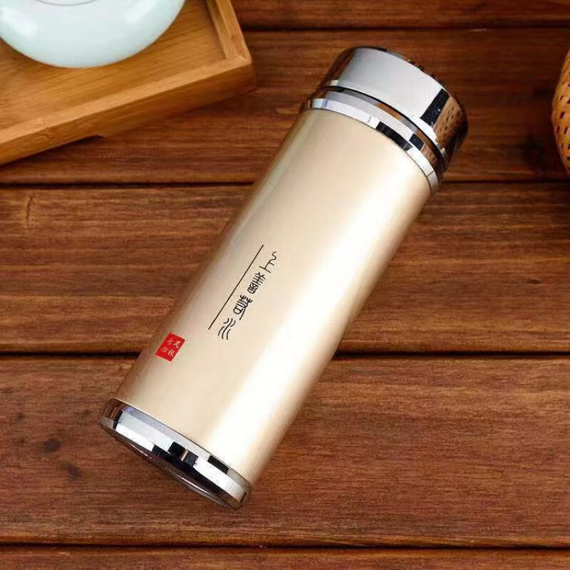 zsr银杯子999纯银内胆保温杯养生茶杯纯银水杯食用银礼品杯刻字 金色