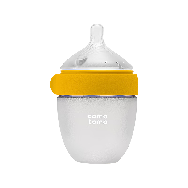 可么多么（como tomo）硅膠奶瓶第2代新生升級(jí)斷奶奶瓶（0-3個(gè)月）仿母乳奶瓶150ml黃色