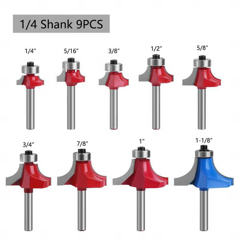 妙普乐适用圆角刀木工轴承半圆弧形修边倒角刀头雕刻机圆弧锣刀修边机