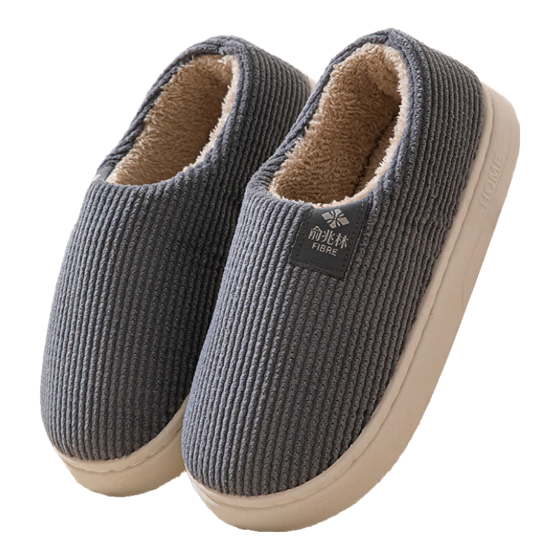 俞兆林棉拖鞋男女冬季毛绒保暖居家防滑月子包跟棉鞋 YR106