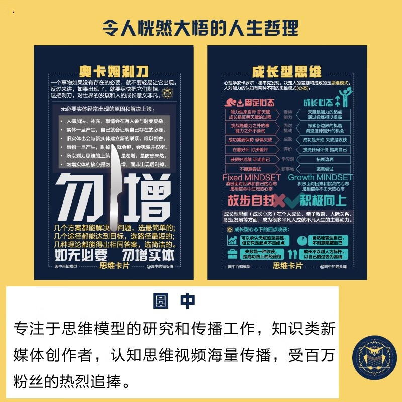 圆中百知模型：思维卡片（圆中的猫头鹰作品）