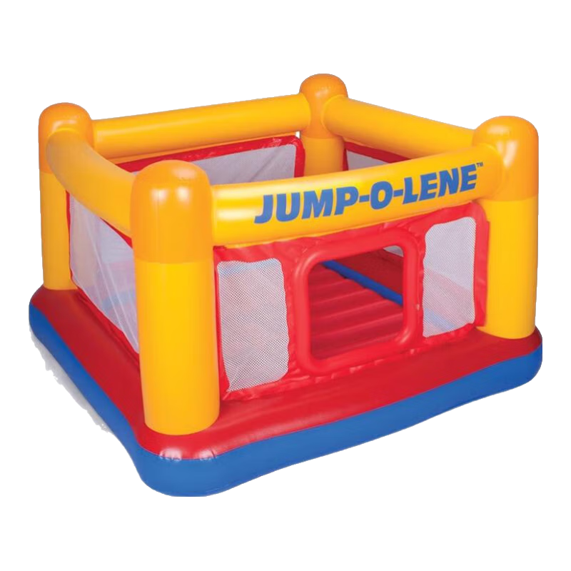 INTEX充气乐园城堡室内弹跳床蹦床带护网儿童跳跳床家用折叠玩具 1.74米 *1.74*1.12M不含充气工具