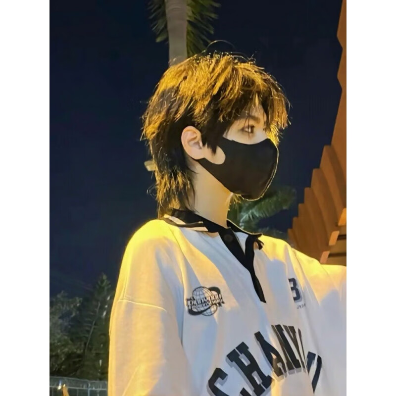 完壮狼尾鲻鱼头假发男短发韩版帅气全头套日系万用假发cos少年感短发