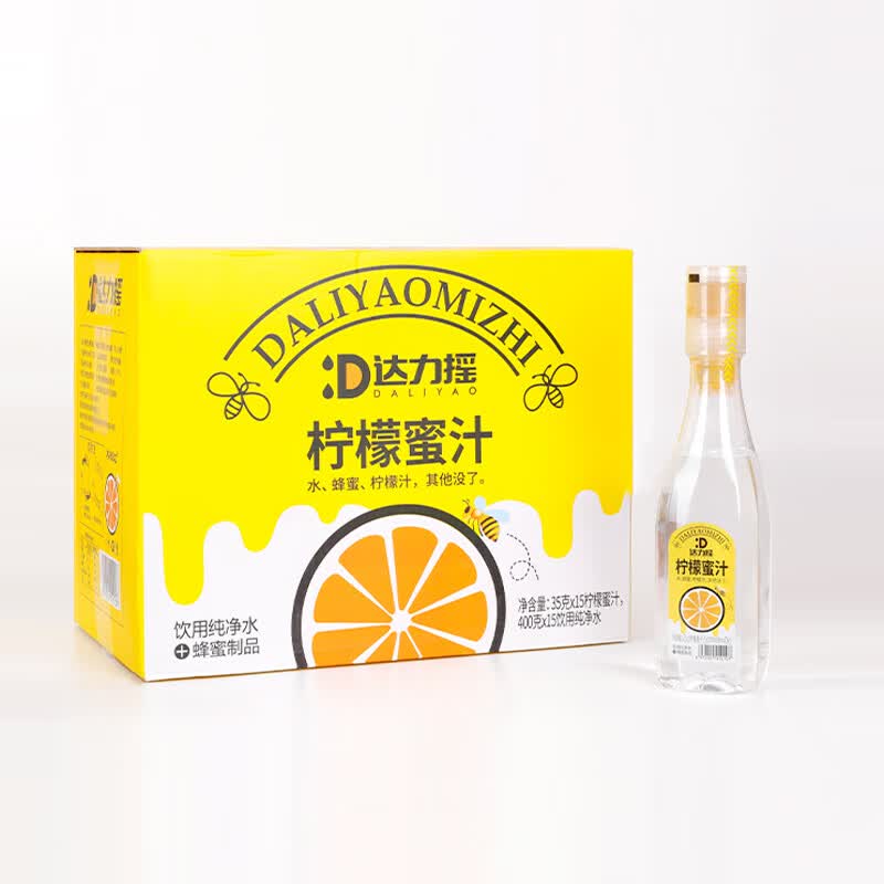 达力摇(daliyao)柠檬蜂蜜水435g*15瓶新鲜百香果蜜汁分离式网红饮料整箱 柠檬蜜汁435g*15瓶【整箱装】