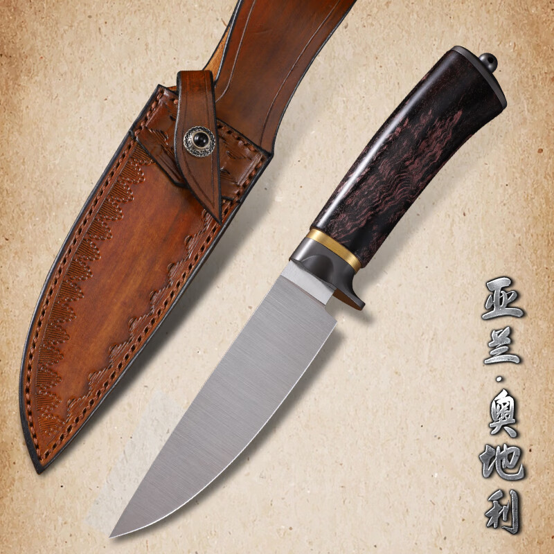 尚刃奥地利m390一体钢直刀高硬度户外野营小刀锋利求生随身露营刀具