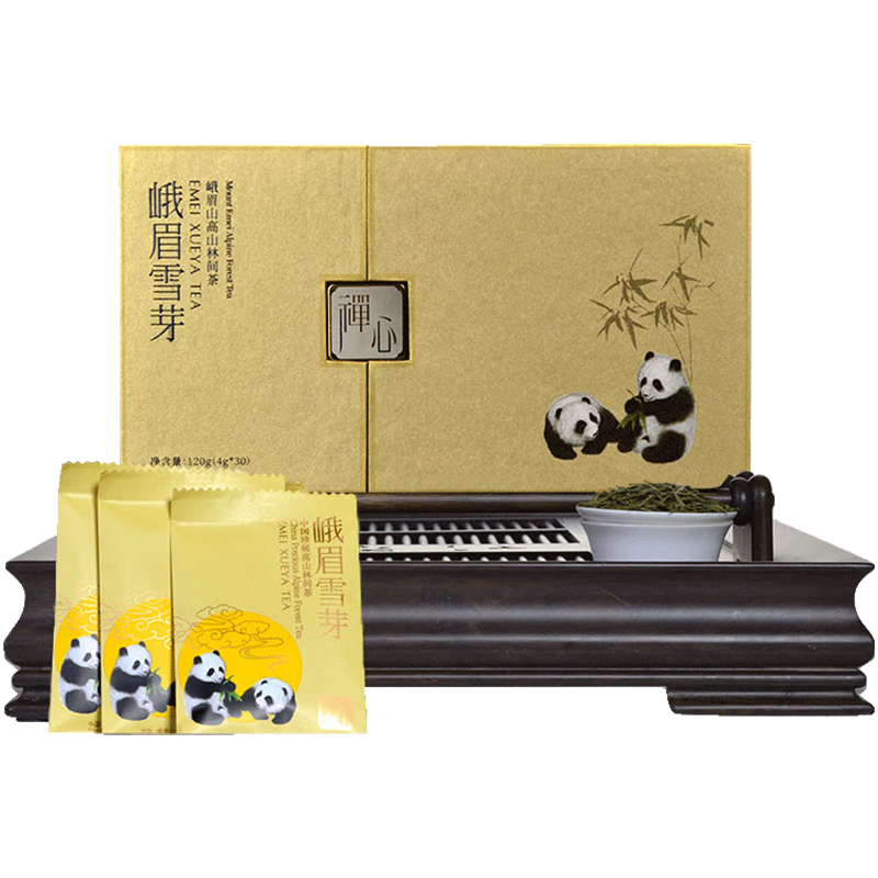 峨眉雪芽2025年新茶【門店同款】明前金禪心綠茶 茶葉送禮茗茶禮盒120g