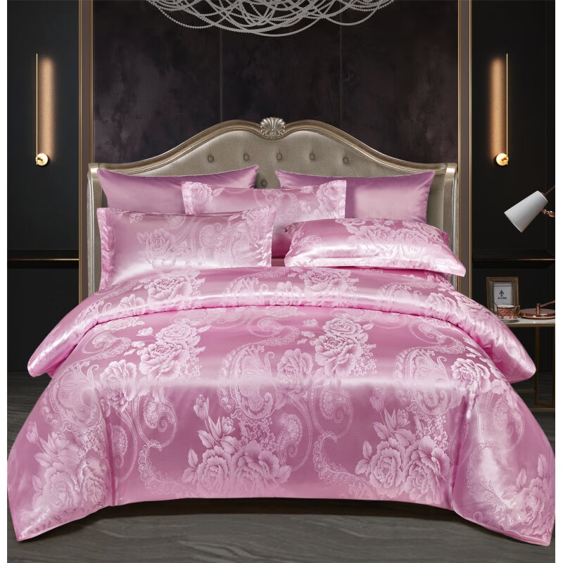 8m2.0m婚庆三件 苏菲花园-粉色 1.2床单三件套【被套150*200cm】
