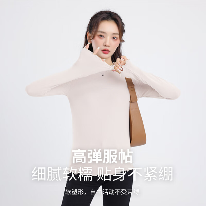 回力（Warrior）时尚套装女装半高领木耳边打底衫长袖上衣服休闲收脚直筒裤两件套 黑#纯色+灰#回力白标K XL