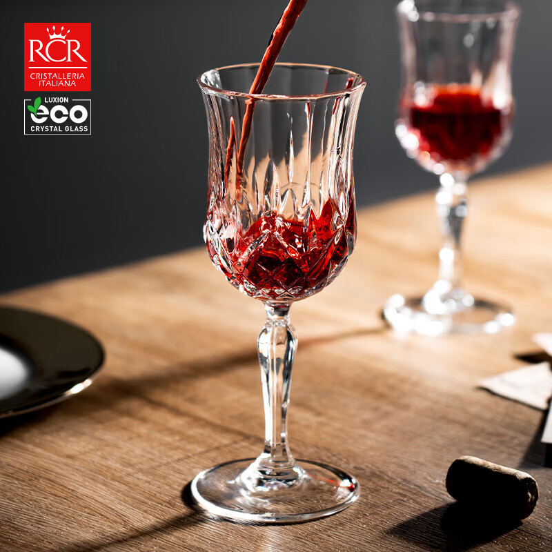 RCR进口无铅水晶玻璃红酒杯套装高脚杯高档葡萄酒杯家用230ML*2送礼