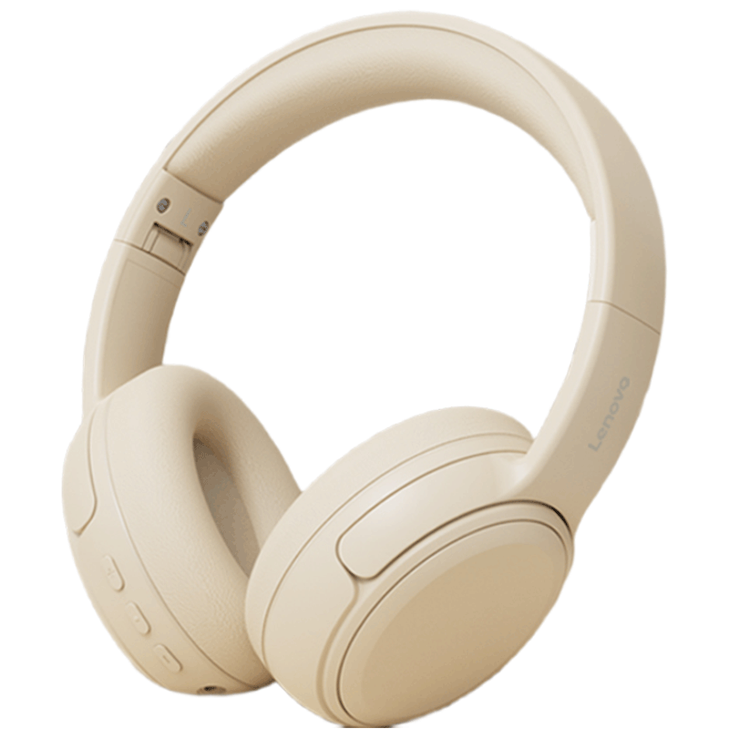 联想（Lenovo）蓝牙耳机头戴式无线降噪耳机可折叠蓝牙5.4电竞游戏音乐运动通用苹果小米手机EB320月岩白