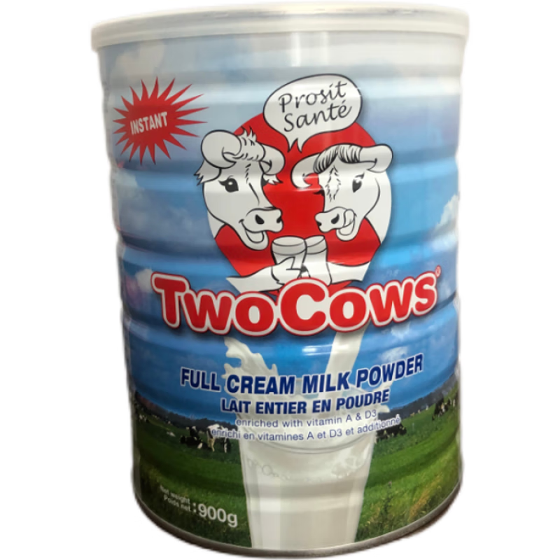 食怀荷兰进口Two Cows双牛淘高斯脱脂全脂成人学生牛奶粉 双牛全脂奶粉900g*1罐