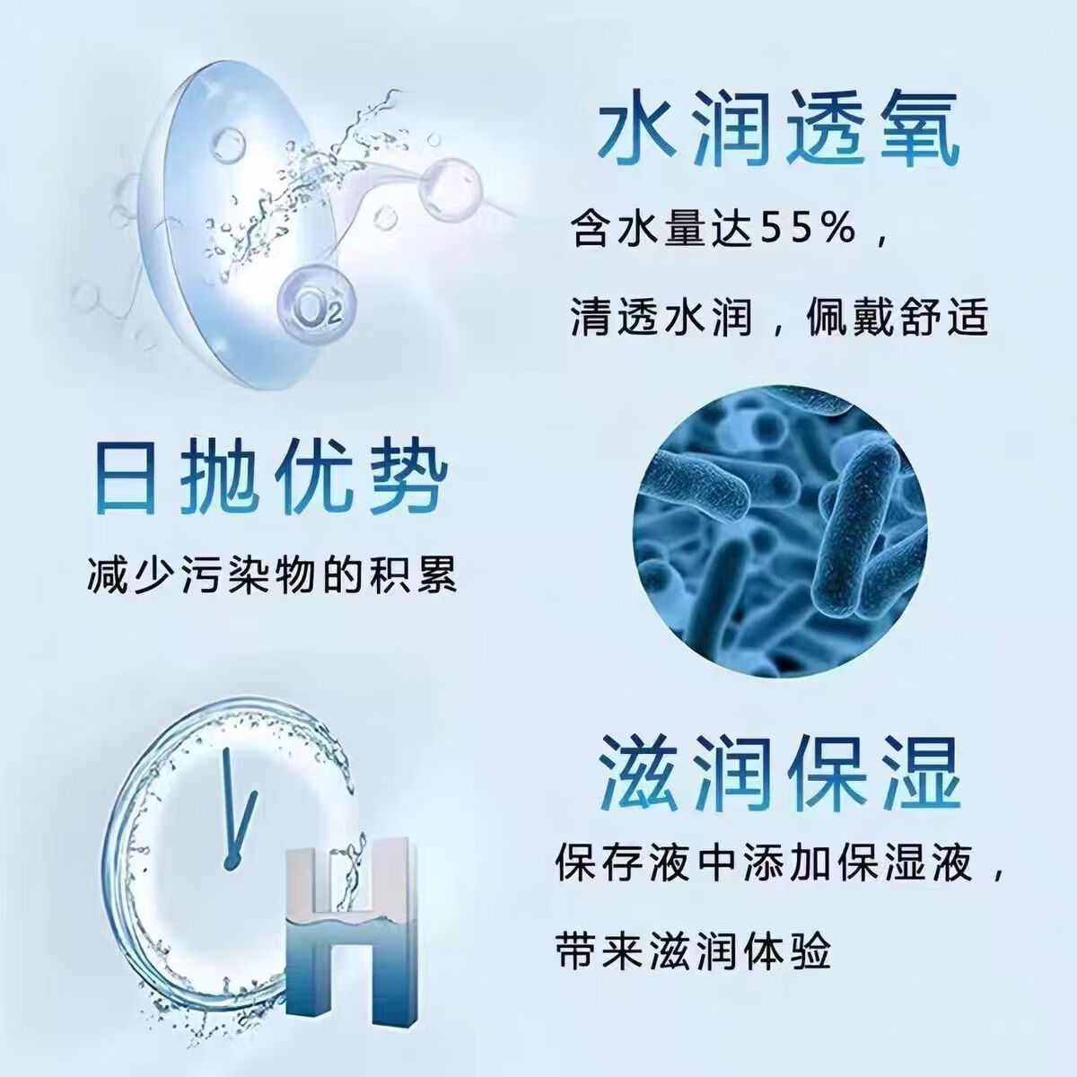 库博光学倍明视日抛散光隐形眼镜定制散光近视高度数水凝胶日抛隐形眼镜 联系客服定制