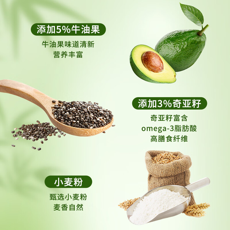 伟龙牛油果奇亚籽苏打饼干 酥脆可口0反式无添加蔗糖 健康代餐 【店长力荐】408g*2盒