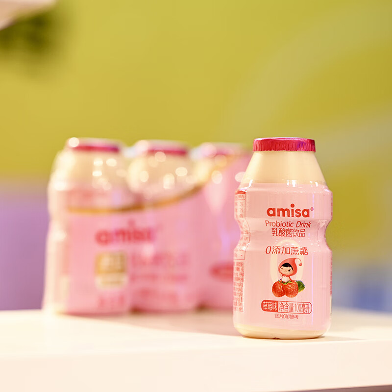 amisa阿米拉(amisa)乳酸菌饮料草莓味儿童原味益生菌饮品100ml*40瓶