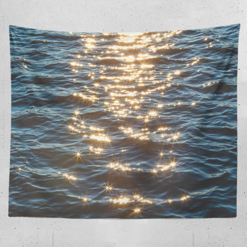 鑫鑫牛ins艺术大海墙布挂布 波光粼粼卧室墙面装饰背景布床头壁布 波